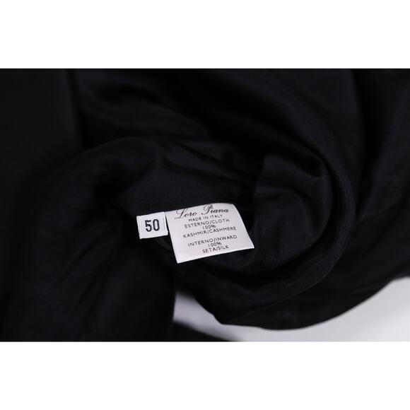 Loro Piana Black 100% Cashmere Silk Lined Pullover Men's 50/Medium - Picture 7 of 7